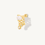 925 Sterling Silver Stud Earring Zircon Tassel Wedding Party