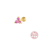 925 Silver Turquoise Diamond Stud Earrings Women Piercing