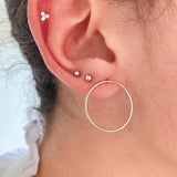 925 Silver Turquoise Diamond Stud Earrings Women Piercing