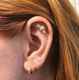 3 Flowers Silver 925 Stud Earrings For Women