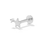 925 Silver Ins Star Stud Earrings Threaded Labret Jewelry for Women