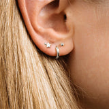 925 Silver Ins Star Stud Earrings Threaded Labret Jewelry for Women