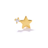 925 Silver Ins Star Stud Earrings Threaded Labret Jewelry for Women