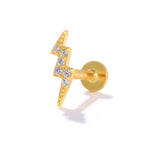 925 Silver Lightning Stud Earrings for Women Bijoux Femme Threaded Jewelry