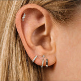 925 Silver Lightning Stud Earrings for Women Bijoux Femme Threaded Jewelry