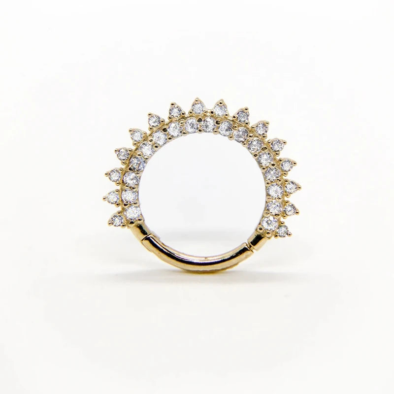 925 Silver Nose Ring Hoop Earring Zircon Cartilage Piercing