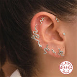 925 Silver Snake Stud Earrings for Women Wedding Gift