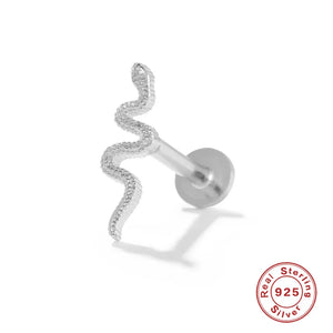 925 Silver Snake Stud Earrings for Women Wedding Gift