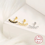 925 Silver Tragus CZ Labret Lip Ring Cartilage Piercing Earrings