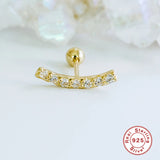 925 Silver Tragus CZ Labret Lip Ring Cartilage Piercing Earrings