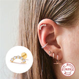 925 Silver Tragus CZ Labret Lip Ring Cartilage Piercing Earrings