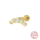925 Silver CZ Cartilage Lip Stud Earrings