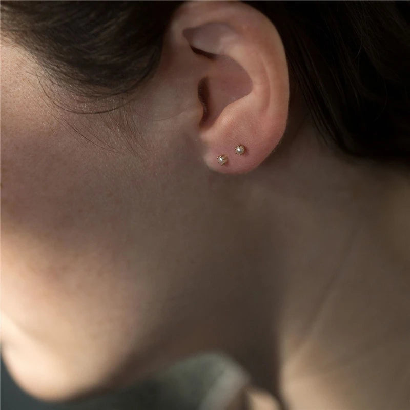 Delicate Pearl Earring for Women Girl Mini Stud Earrings Jewelry Gift