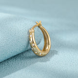 925 Silver Zircon Star Hoop Earrings 8mm 9mm 11mm
