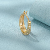 925 Silver Zircon Star Hoop Earrings 8mm 9mm 11mm