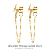 925 Silver Snake Chain Tassel Earrings for Women