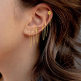 925 Silver Snake Chain Tassel Earrings for Women