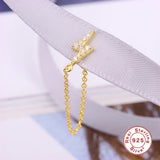 925 Silver Snake Chain Tassel Earrings for Women