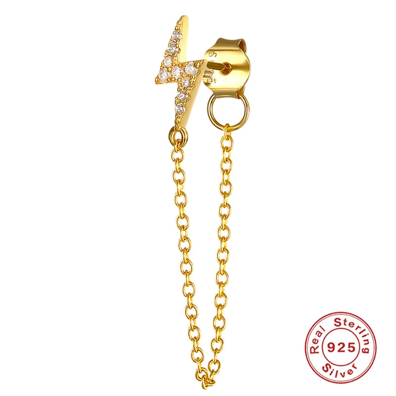 925 Silver Snake Chain Tassel Earrings for Women