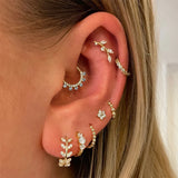 Golden Bead 925 Sterling Silver Hoop Earrings Fine Jewelry Wedding Party Aretes