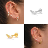 925 Sterling Silver Kraakbeen Piercing Stud Earrings for Women