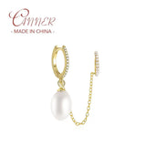 Pearls Earring 925 Silver Zircon Ear Stud Earring Pendientes plata 925