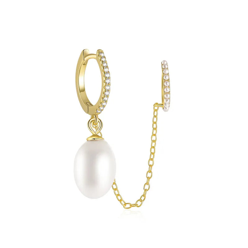 Pearls Earring 925 Silver Zircon Ear Stud Earring Pendientes plata 925
