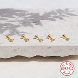 925 Sterling Silver Tragus Piercing Stud Earring Zircon Labret Lip Ring