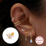 925 Sterling Silver Tragus Piercing Stud Earring Zircon Labret Lip Ring