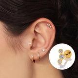 Zircon 925 Silver Plating Stud Earrings for Women Lip Cartilage Jewelry