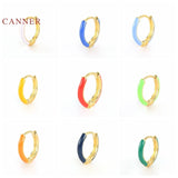 925 Silver Dripping Oil Hoop Earrings Piercing Mom Gift