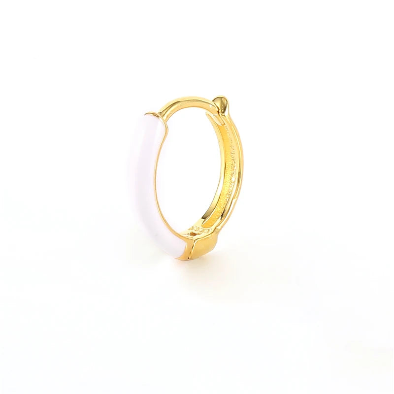 925 Silver Dripping Oil Hoop Earrings Piercing Mom Gift