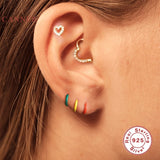 925 Silver Dripping Oil Hoop Earrings Piercing Mom Gift