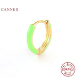 925 Silver Dripping Oil Hoop Earrings Piercing Mom Gift