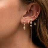 S925 Sterling Silver Stud Earrings with Double Pendant