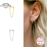 925 Silver Chain Ear Clip Cuff Earrings for Women Jewelry Pendientes