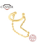925 Silver Chain Ear Clip Cuff Earrings for Women Jewelry Pendientes