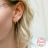 925 Silver Chain Ear Clip Cuff Earrings for Women Jewelry Pendientes