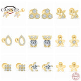 925 Silver Zircon Stud Earrings for Women
