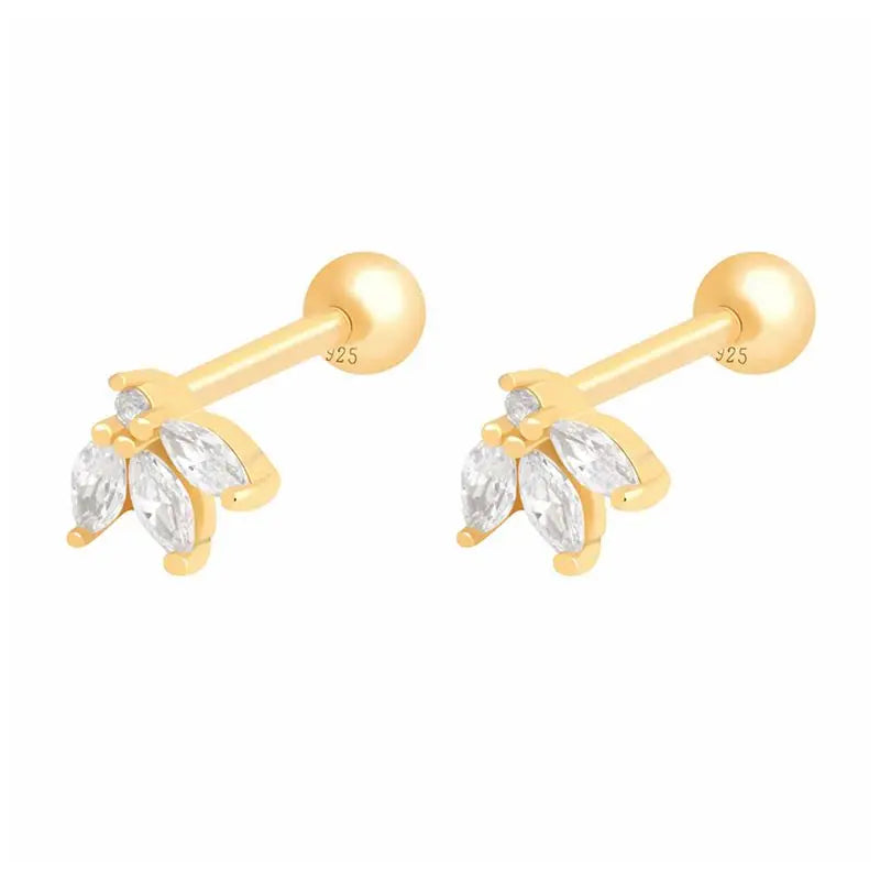 925 Silver Zircon Stud Earrings for Women