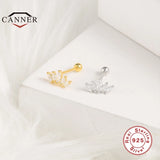925 Silver CZ Stud Earrings Women Small Piercing Jewelry