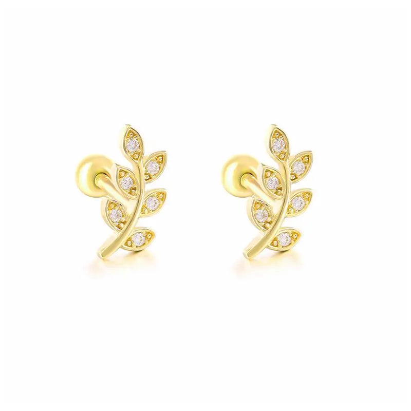 925 Sterling Silver Crystal Zircon Ear Studs for Women