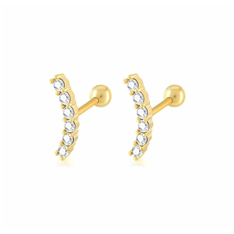 925 Sterling Silver Stud Earrings & CZ Zircon Piercing Earrings