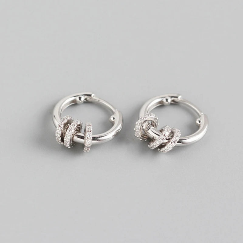 Small Hoop Earrings Circle Ear Bone Earring Silver 925 Jewelry