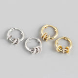Small Hoop Earrings Circle Ear Bone Earring Silver 925 Jewelry