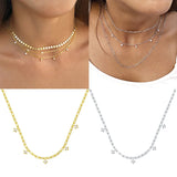 925 Silver Mini Star Cross Necklace for Women