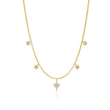 925 Silver Mini Star Cross Necklace for Women