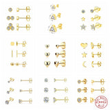 925 Sterling Silver Zircon Stud Earrings Set for Women