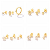 925 Sterling Silver Zircon Stud Earrings Set for Women