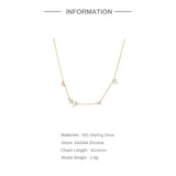 925 Silver Clavicle Necklace Set with Zirconia Pendant